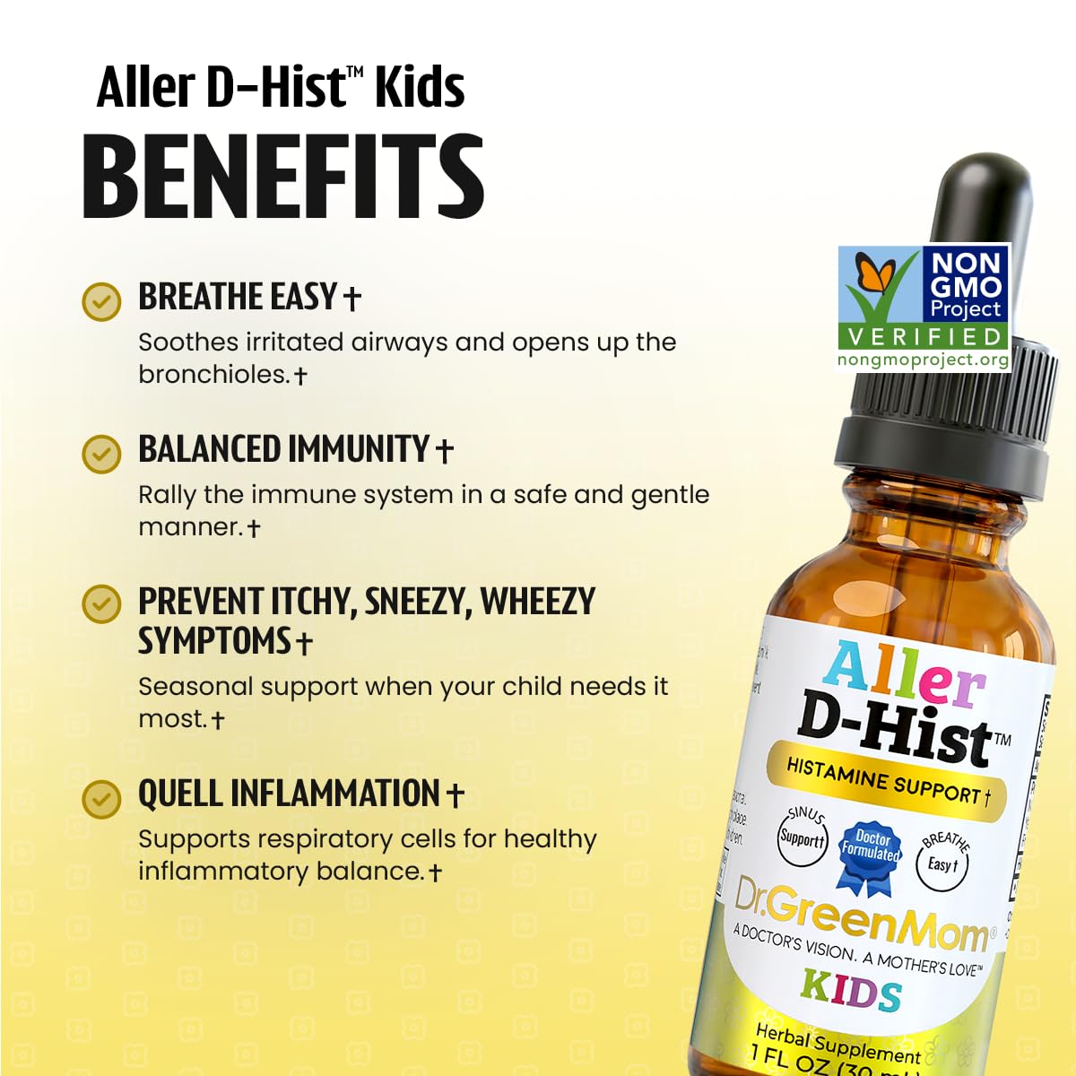 Gouttes Dr. Green Mom Aller D-Hist Kids avec pipette