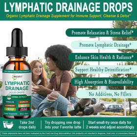 Gouttes Drainage Lymphatique Bio JINGYAT 60 ml sur un fond naturel