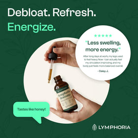 Gouttes drainantes LYMPHORIA avec verre d'eau