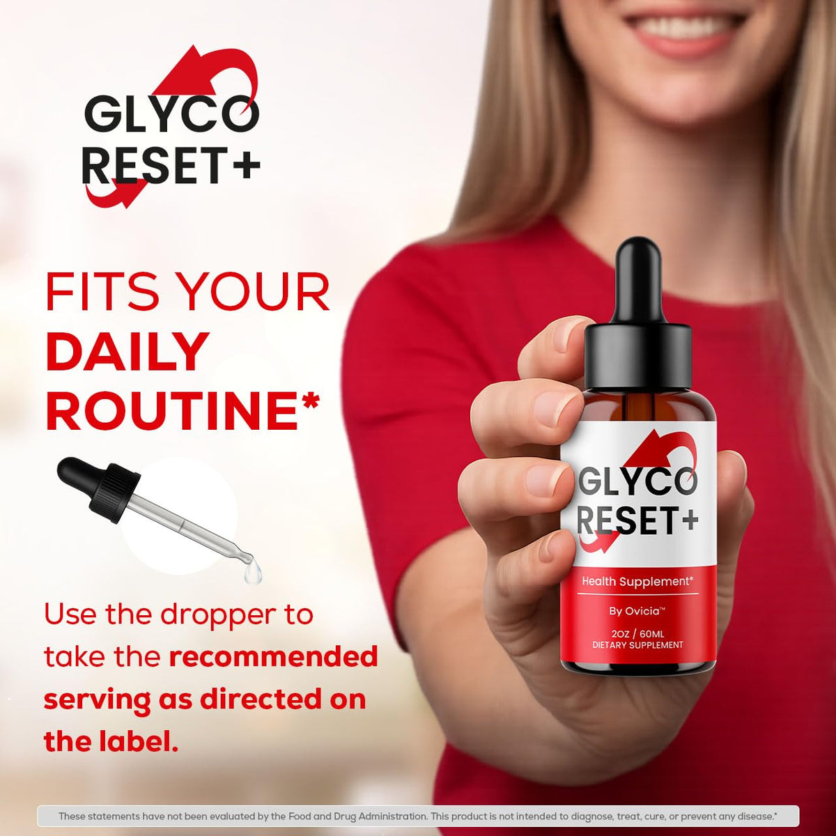 Gouttes Glyco Reset dans un verre avec une cuillère