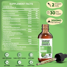Gouttes Graviola Altuvyx présentées sur une table