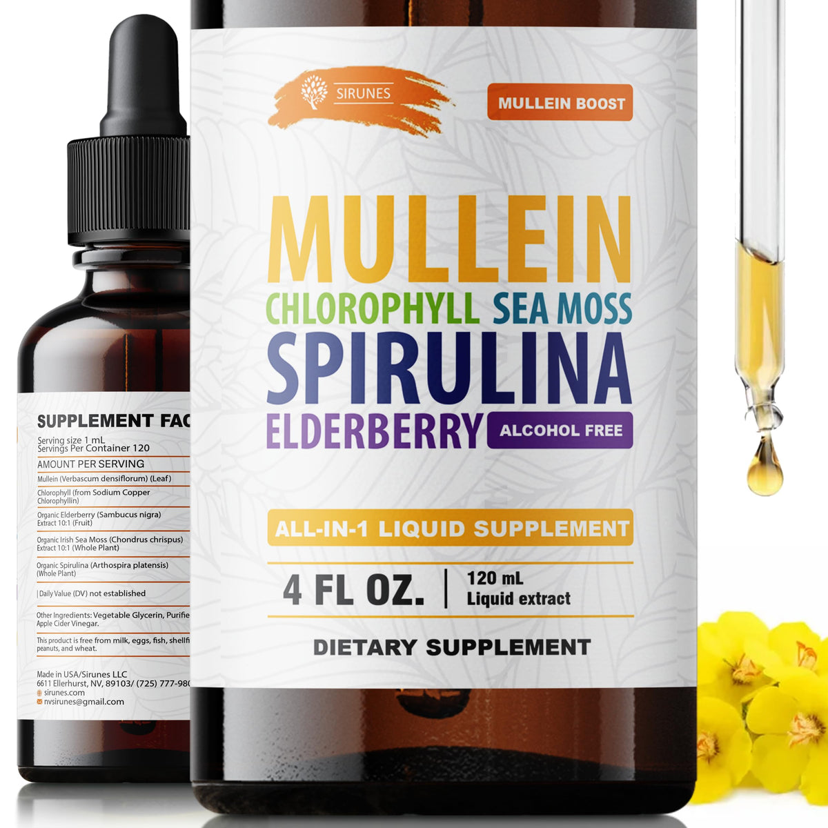 Gouttes Herbales de Molène SIRUNES 4 fl oz vue avant
