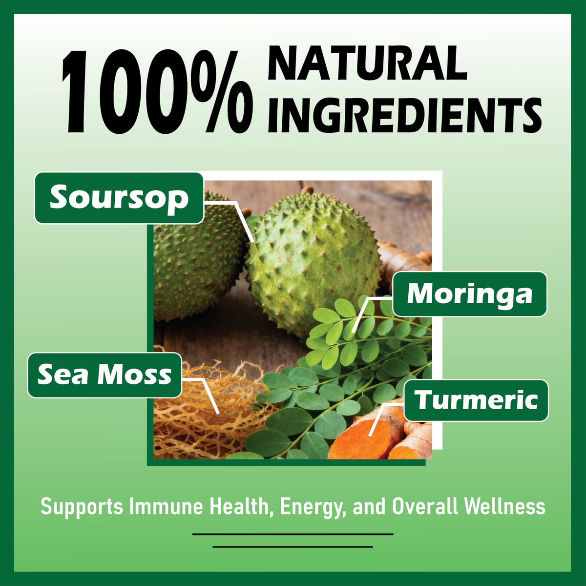 Gouttes Herbavita Soursop 10 en 1, flacon ouvert avec gouttes