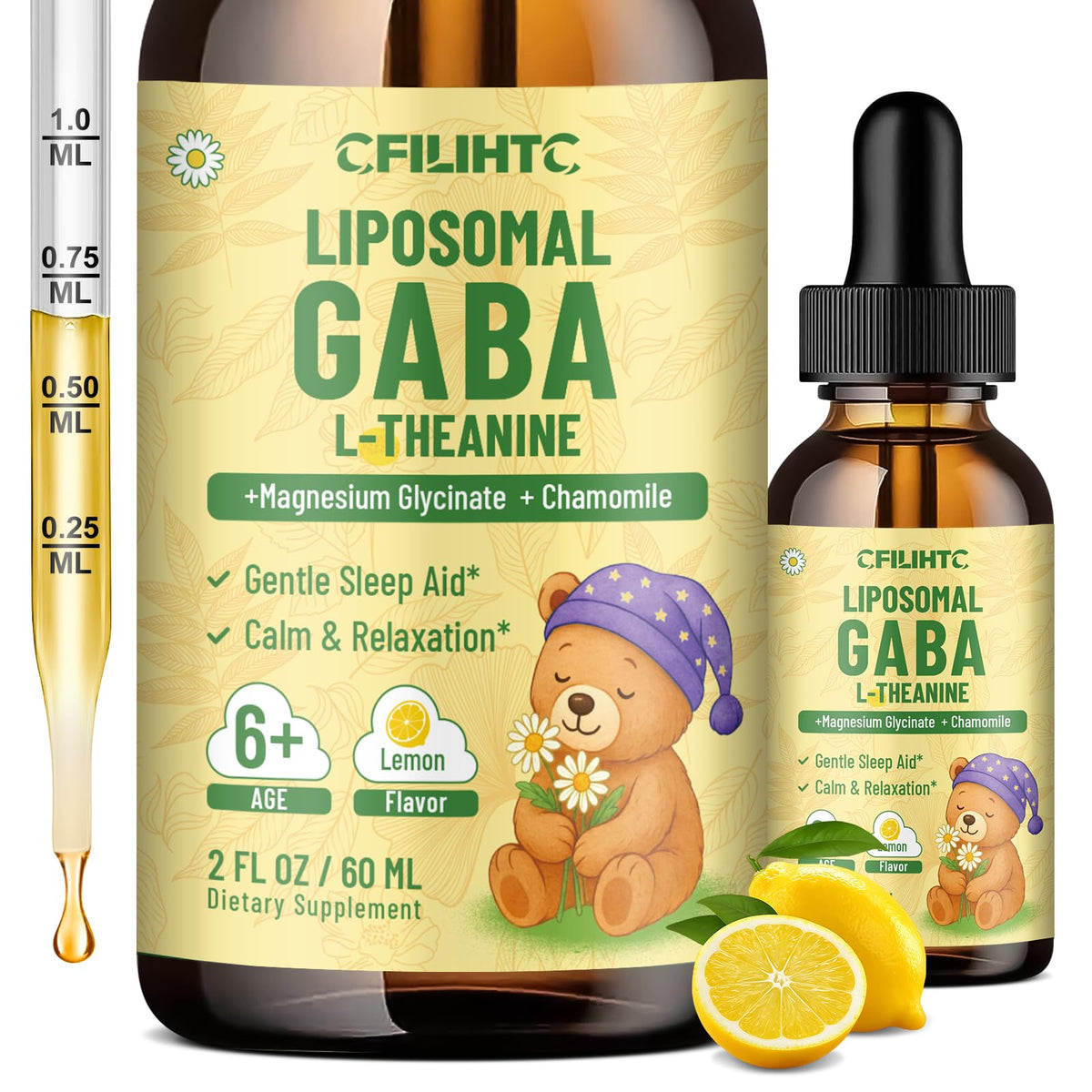 Gouttes liposomales de GABA et L-Théanine CFILIHTC 181g vue de face