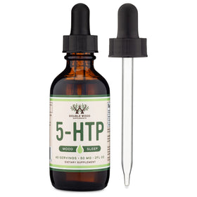 Gouttes liquides 5-HTP Double Wood 50mg sur table