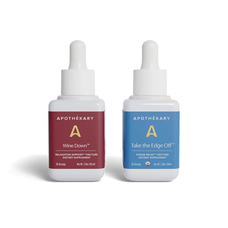 Gouttes liquides Apothékary Duo de Compléments Alimentaires avec étiquettes