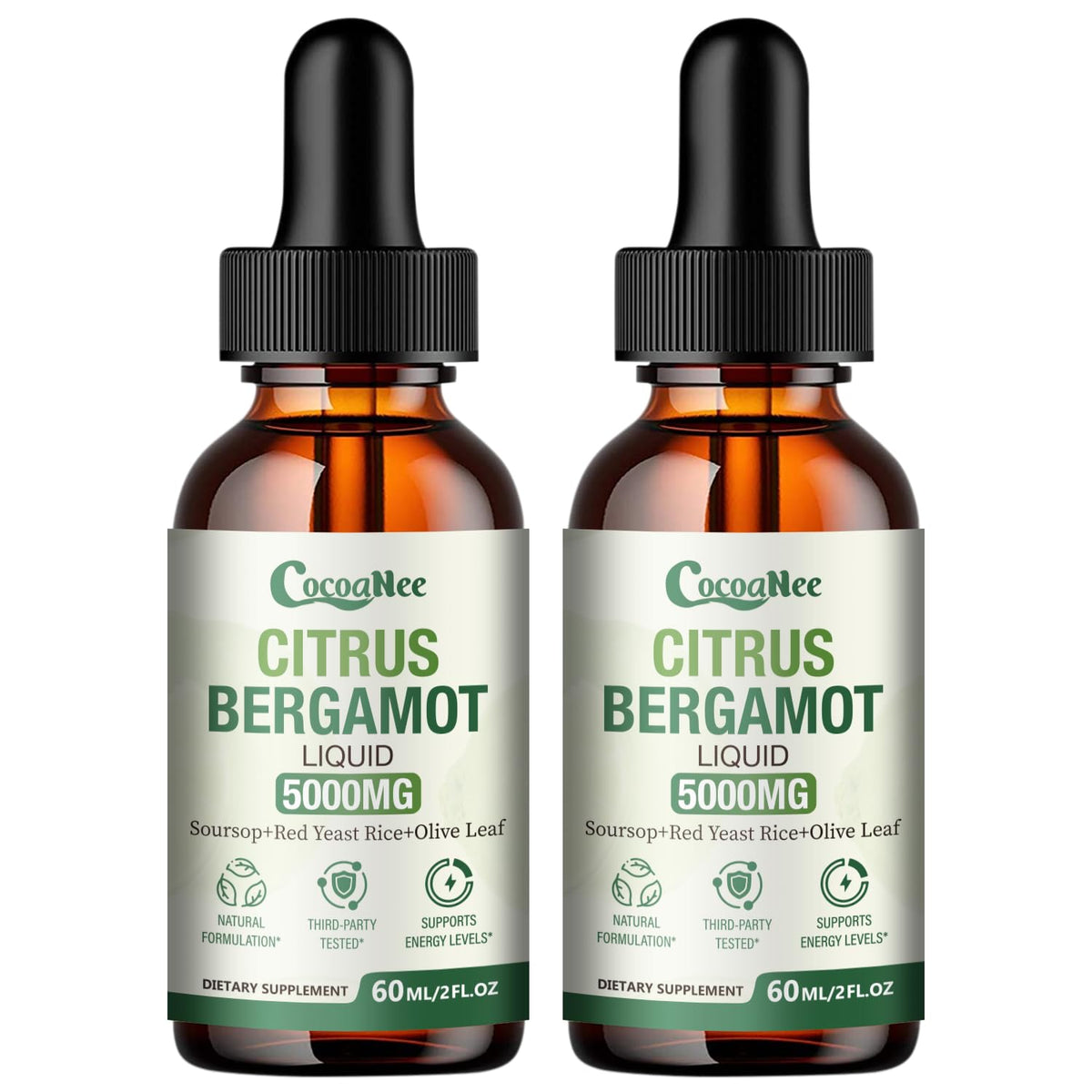Gouttes liquides CocoaNee Citrus Bergamot 5000MG, flacon avant
