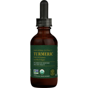 Gouttes liquides de curcuma et poivre noir Global Healing Center 60 ml vue de face