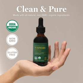 Gouttes liquides de curcuma Global Healing Center avec pipette