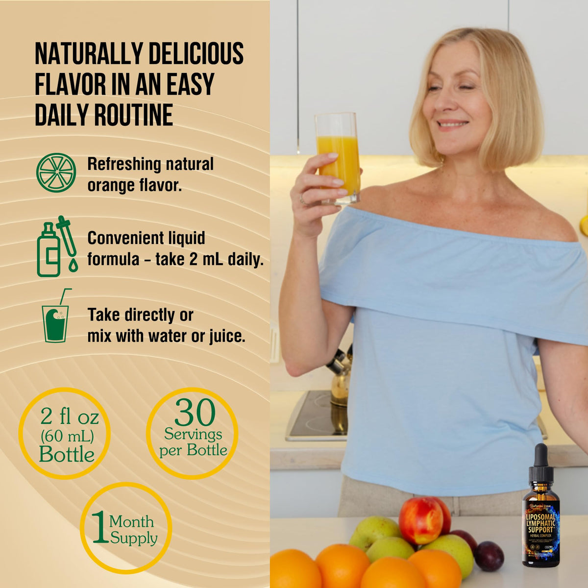 Gouttes Liquides de Drainage Lymphatique Defense Dose avec ingrédients naturels