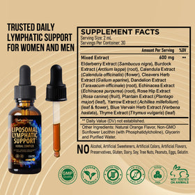 Gouttes Liquides de Drainage Lymphatique Defense Dose sur une table en bois