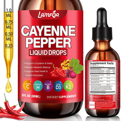 Gouttes liquides de piment de cayenne LAMFQA 60 ml vue avant