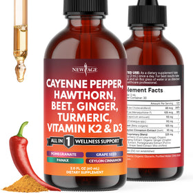Gouttes liquides de piment de cayenne NEW AGE 60ml vue de face