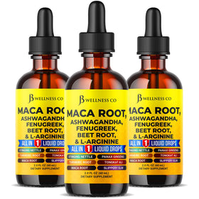 Gouttes liquides de racine de maca JB Wellness Co 180ml vue avant