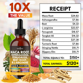 Gouttes liquides de racine de maca NEW AGE 240ml dans une cuisine