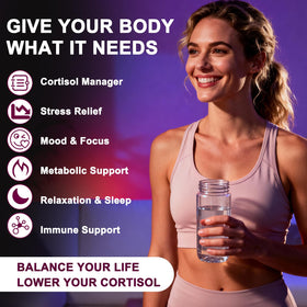 Gouttes liquides de réducteur de cortisol WellBloom dans une cuillère