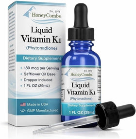 Gouttes liquides de vitamine K1 HoneyCombs 30 ml, vue de face