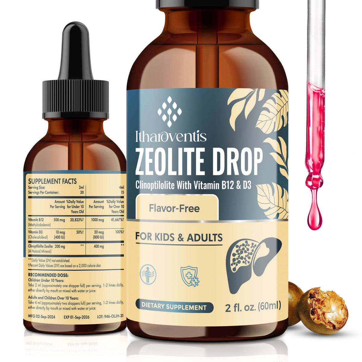Gouttes liquides Itharoventis de zéolite 141g vue avant avec étiquette