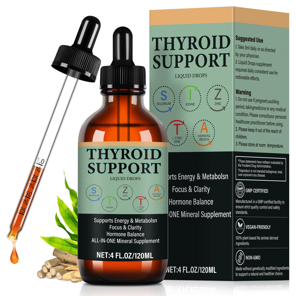 Gouttes liquides Jebiue pour la thyroïde 120ml vue de face