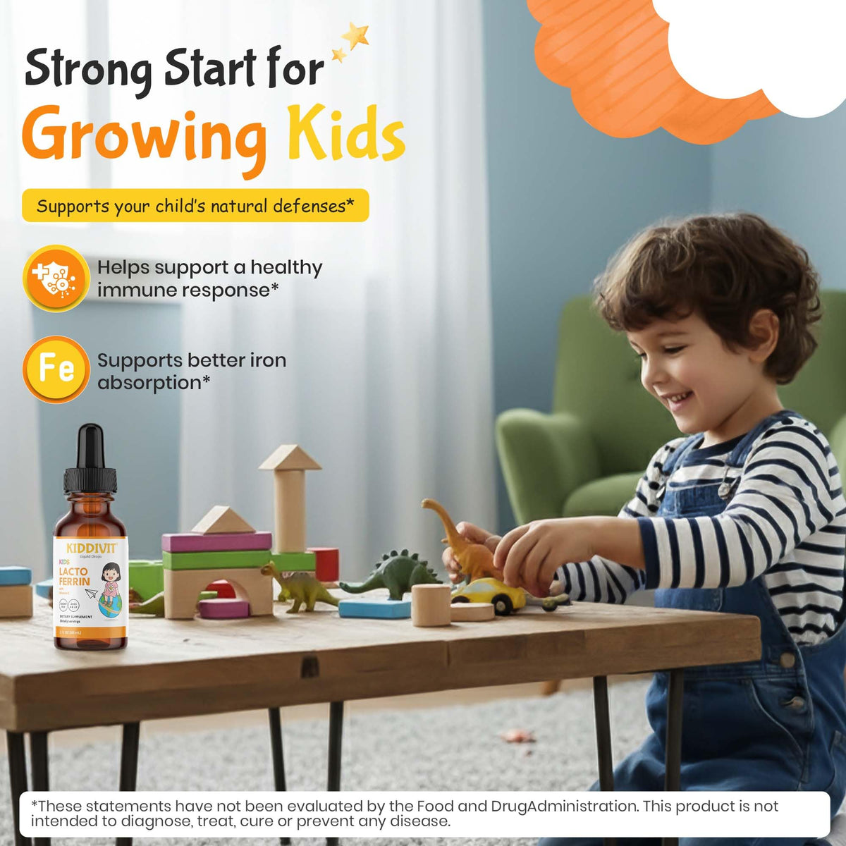 Gouttes liquides Kiddivit avec compte-gouttes