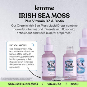 Gouttes liquides Lemme Irish Sea Moss versées dans une cuillère