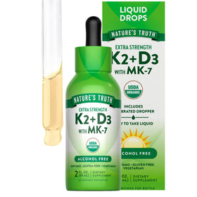 Gouttes liquides Vitamine D3 K2 Nature's Truth 59ml vue avant