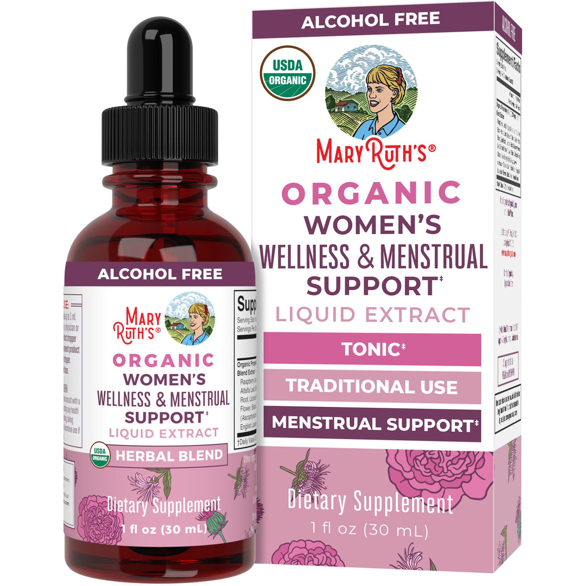 Gouttes MARYRUTH'S pour le bien-être menstruel, flacon de 30ml