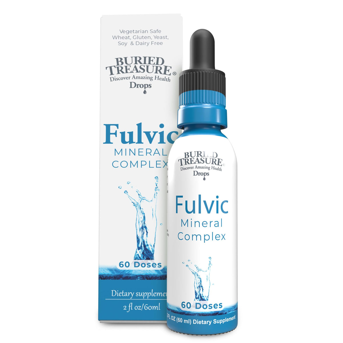 Gouttes minérales Fulvic de Buried Treasure, flacon de 2 fl oz