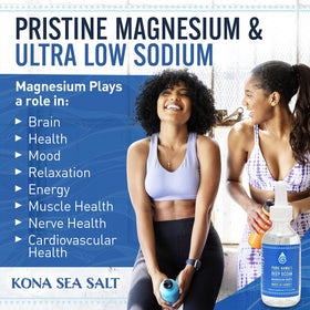 Gouttes minérales Kona Sea Salt versées dans un verre d'eau