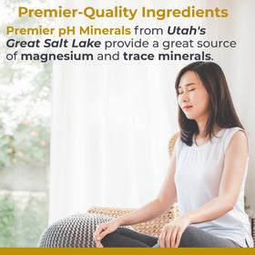 Gouttes minérales pH Premier Research Labs en distribution dans un verre d'eau