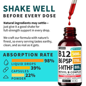 Gouttes NUSAVA de vitamine B12 avec dose de 1,5 ml sur une table