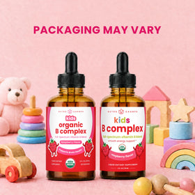 Gouttes NutraChamps B Complex pour enfants en présentation