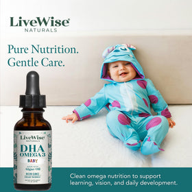Gouttes Omega 3 DHA Vegan sur une table