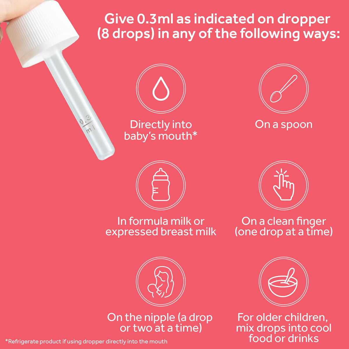 Gouttes Optibac Probiotics pour Bébé avec des ingrédients visibles