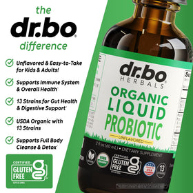 Gouttes probiotiques bio DR. BO avec compte-gouttes