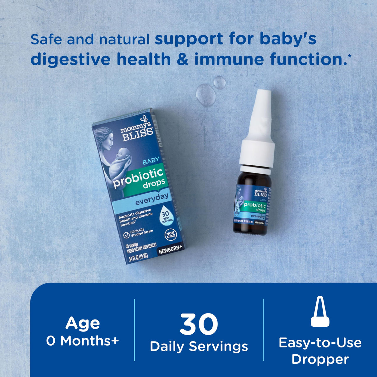 Gouttes Probiotiques Mommy's Bliss avec compte-gouttes en verre
