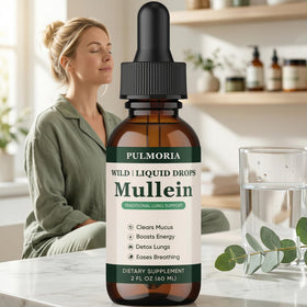 Gouttes Rulinal Pulmoria de Mullein Sauvage en présentation sur table