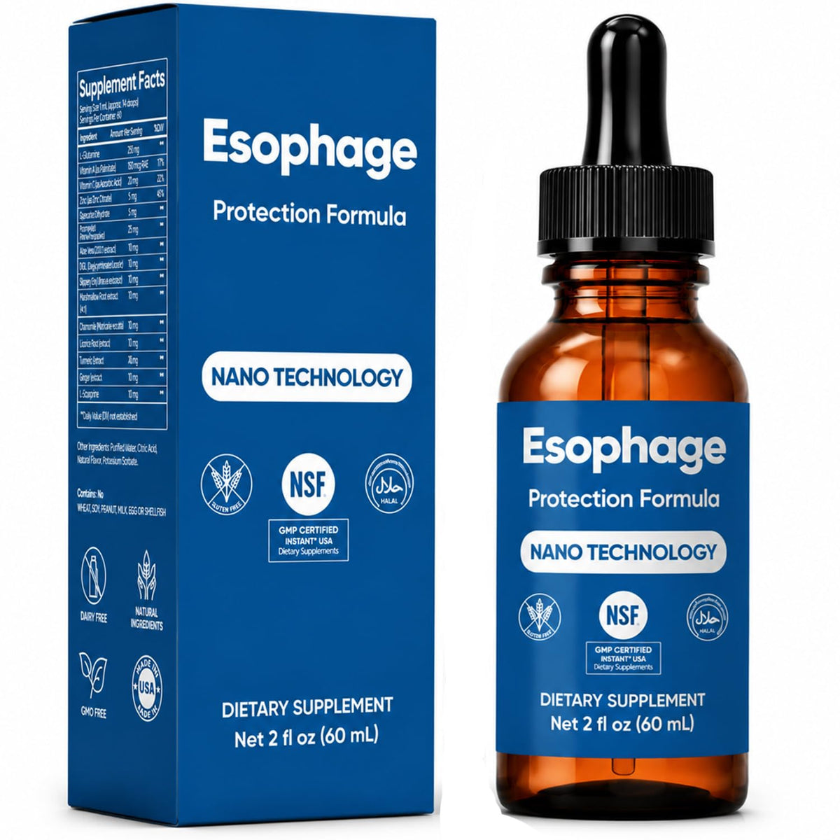 Gouttes Œsophagiennes Nano Eudaimona flacon de 150g vue avant