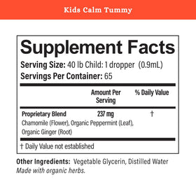 Gouttes SPRIGS Kids Calm Tummy 60 ml, avec des herbes bio en arrière-plan