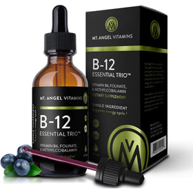 Gouttes sublinguales B12 Trio Vegan de Mt. Angel Vitamins, flacon avant