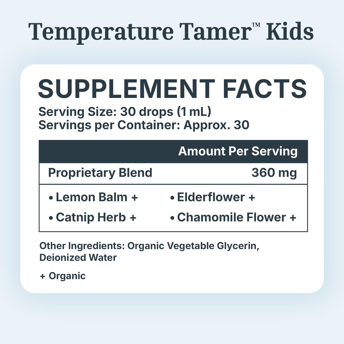 Gouttes Temperature Tamer avec un enfant souriant