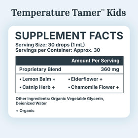 Gouttes Temperature Tamer avec un enfant souriant