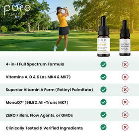 Gouttes Vegan A, D3 et K2 10 mL avec compte-gouttes