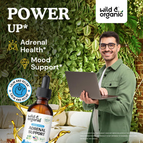 Gouttes Wild & Organic Soutien Surrénal avec étiquette visible