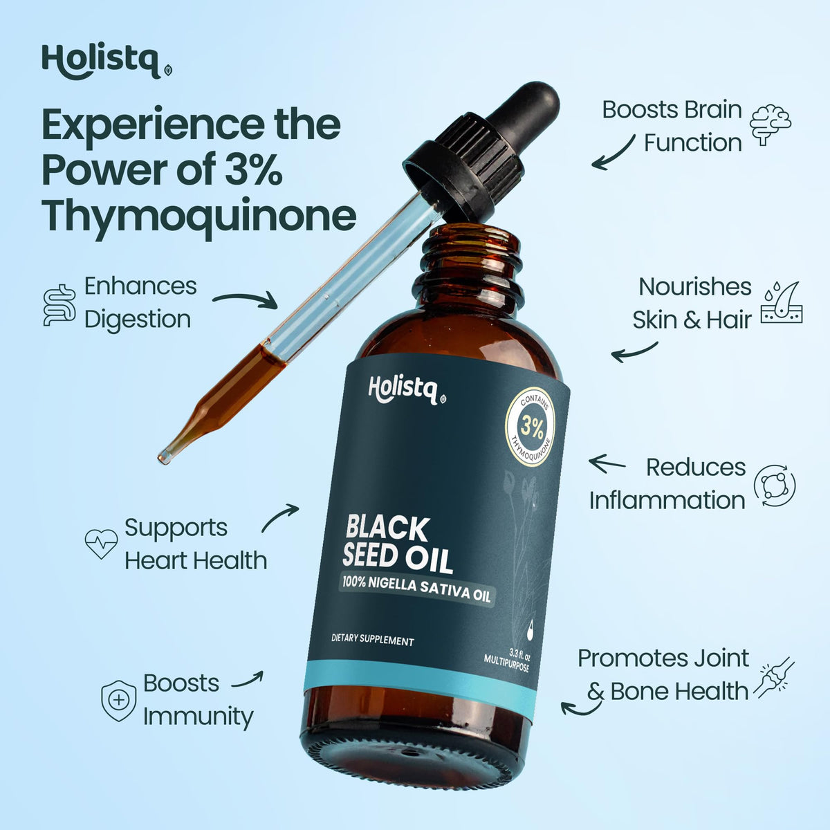 Goutteur de l'huile de nigelle HOLISTQ