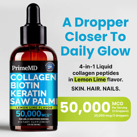Goutteur du collagène liquide PrimeMD, contenant biotine