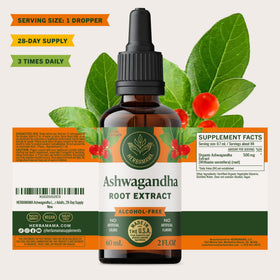 Goutteur HERBAMAMA Ashwagandha avec gouttes visibles