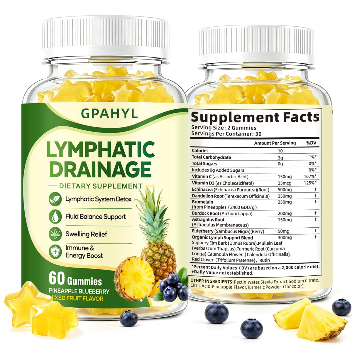 GPAHYL Gummies de Soutien Lymphatique 12-en-1, vue de face