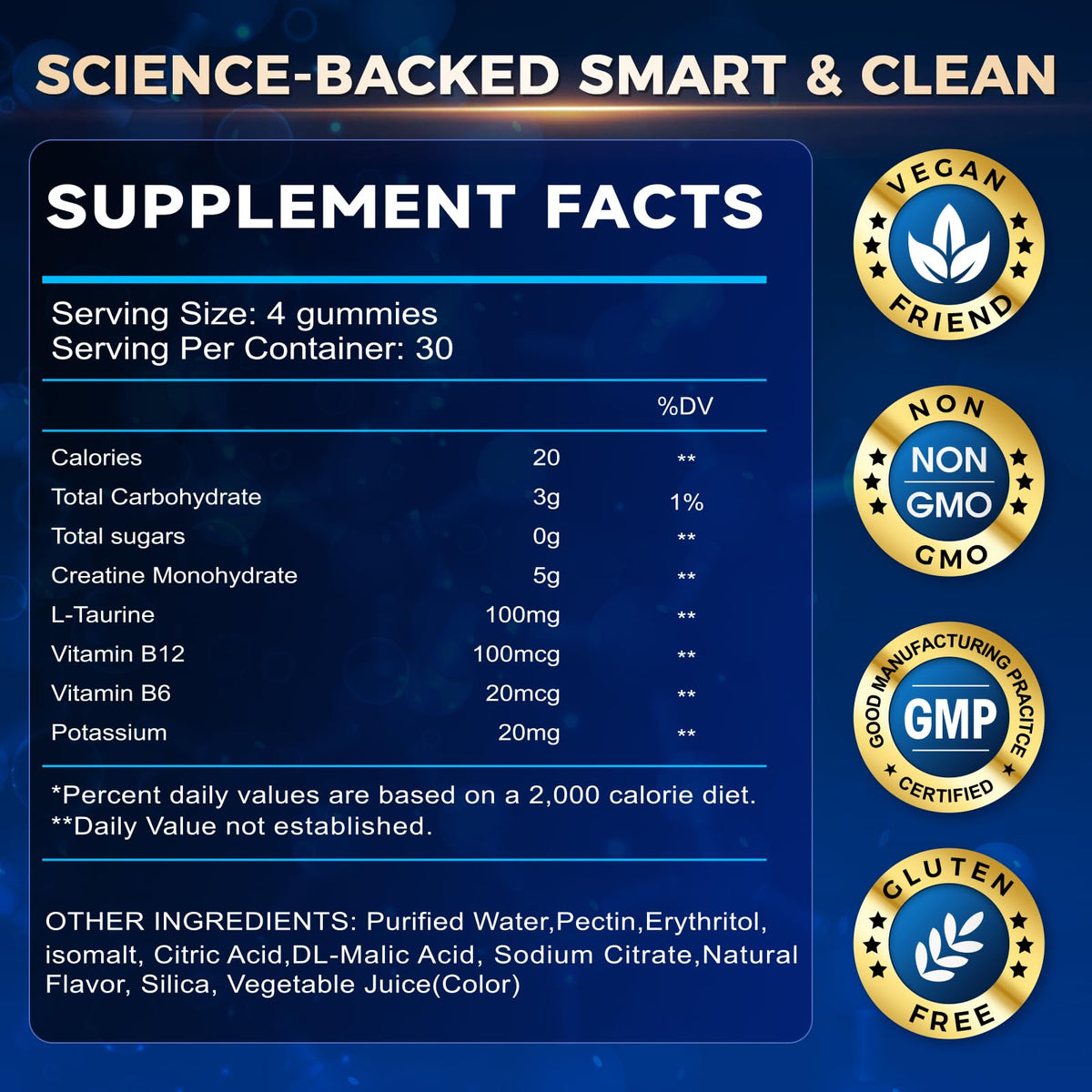 GparkNature Gummies de Créatine Monohydrate 5000MG, pot ouvert avec gummies