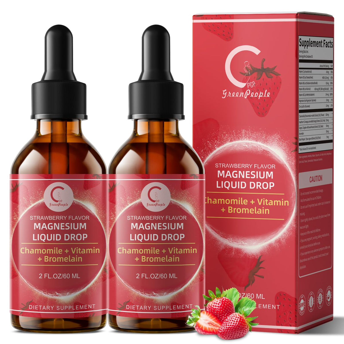 GPGP GreenPeople gouttes de magnésium glycinate 290g vue de face